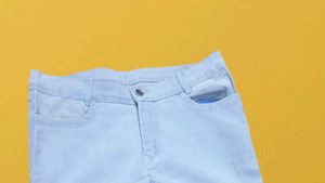 M@77 Size-32 Light Wash Wide Leg Cargo Jeans