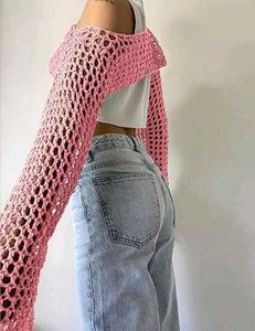 Pink Crochet Shrug / Sleeves