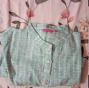 Women's Casual Light Green Kurta