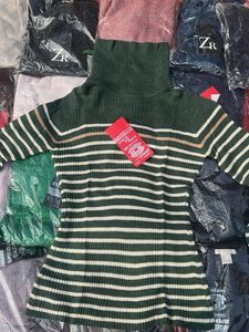 Striped Turtleneck Sweater