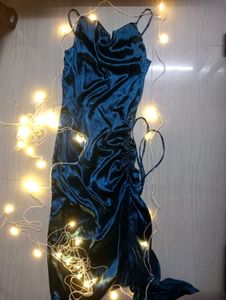 Silky Blue Slip Dress