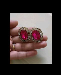 Vintage Pink Gem Earrings