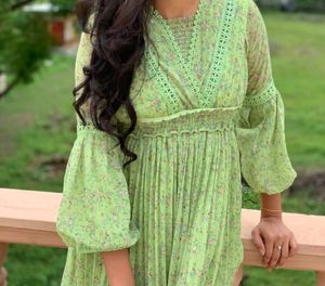 Floral Green Midi Dress