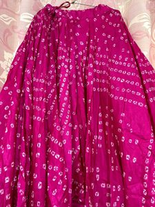 Pink Bandhani Skirt