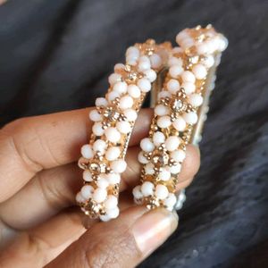 off-white beads bangles