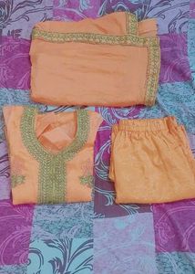 Beautiful Peach 🍑 Colour Kurta Pant Set
