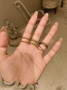 Golden Rings Set Of 6
