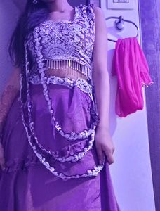 Purple Embellished Two-Piece Set