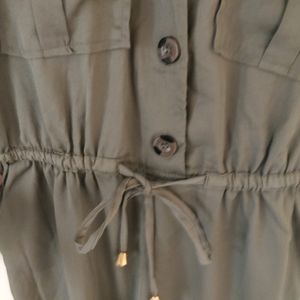 Blush Jumpsuit With Drawstring And Pockets