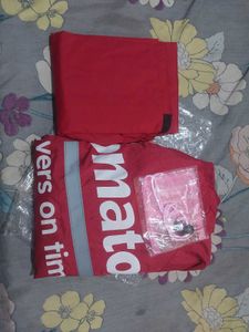 Red Zomato Rainsuit with pobile pouch New