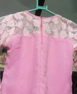 Pink Lace Net TOP