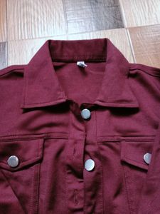 Denim &amp; Maroon Jacket Set combo✨