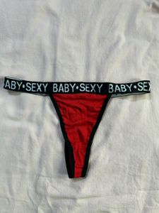 Red 'SEXY BABY' Thong Panties