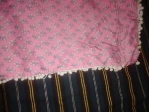 Pink Floral Kaftan Kurta