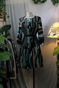Patterned Midi Dress