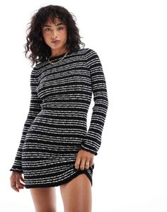 ASOS Striped Long Sleeve Mini Dress