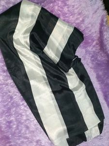 New Black And White Striped Saree ..