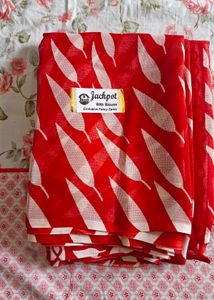 Elegant Red &amp; White Saree