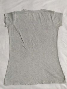 Grey Girl Portrait Graphic Print Tee