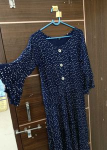 Navy Blue Polka Dot Dress