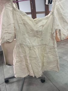 Creamy Off-Shoulder Mini Dress