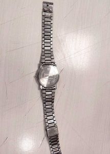 Sonata Quartz Analog White Dial Silver Watch