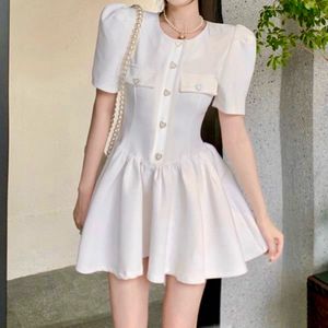 Chic White Tweed Dress