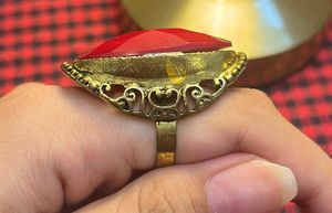 Golden &amp; Red Bangles &amp; Ring Set