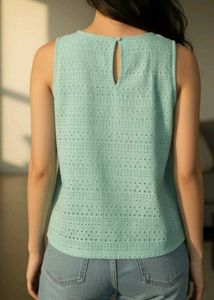 Mint Green Eyelet Tank Top