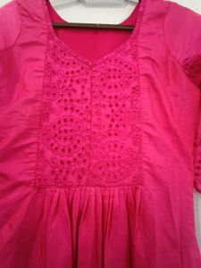 Pink Embroidered Kurta