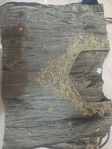 Metallic Grey Corset Top