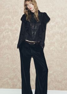 Zara:Ruffled Pearl Handwork Blouson