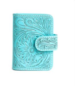 Tooled leather Mini Wallet