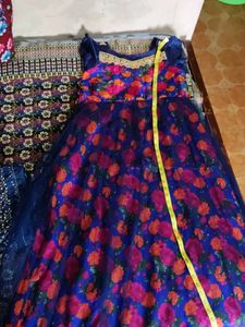 Blue Flower Net Gown