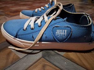 Blue Canvas High-Top Sneakers