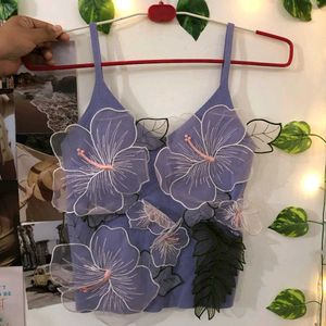 Levender Floral Stripped Top.