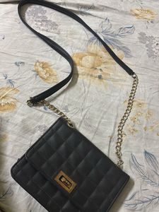 Black &amp; Gold Sling Bag | Classy &amp; Compact |
