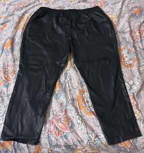 Stylish Black Faux Leather Joggers