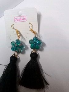 Floral Tassel Drop Earrings