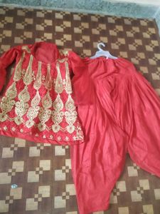 Beautiful Red Short Kurti With Dhoti Salwar ❤️‍🔥
