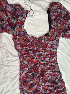 ZARA printed Dress With Draping