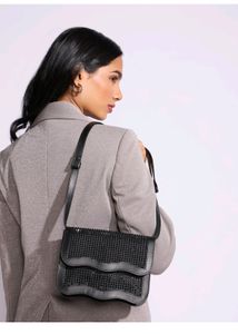 Iykyk Black Embellished Sling Bag