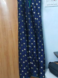 Navy &amp; Gold Anarkali Suit Set