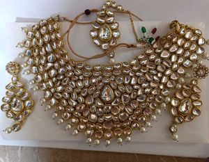 Kundan &amp; Pearls Jewellery Set For Women