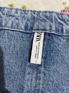 Zara Denim Tube Crop Top