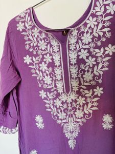 Embroidered Purple Kurta