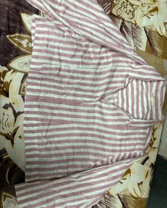 Crop Stripped Pink And White Shirt