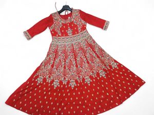 Red Embroidered Anarkali Dress