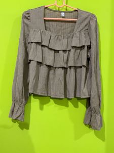 Ruffled Long Sleeve Top