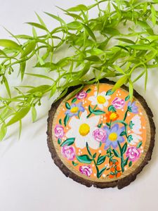 Hand-Painted Wooden Coaster